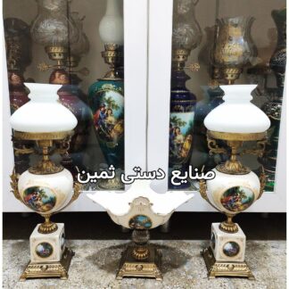 تولیدی چراغ لاله شمعدان برنجی سرامیکی