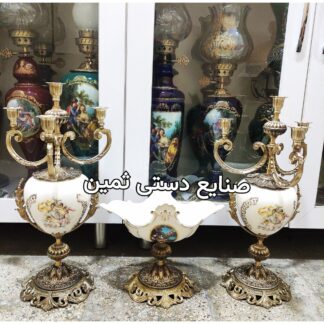 تولیدی شمعدان برنجی پنج شعله جاشمعی پنج شاخه برنزی