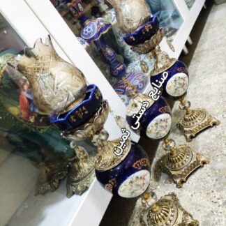 ست سه تیکه چراغ اصل برنزی شمعدان فرشته برنجی