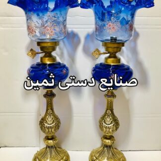 چراغ شمعدان برنزی لب چین آنتیک