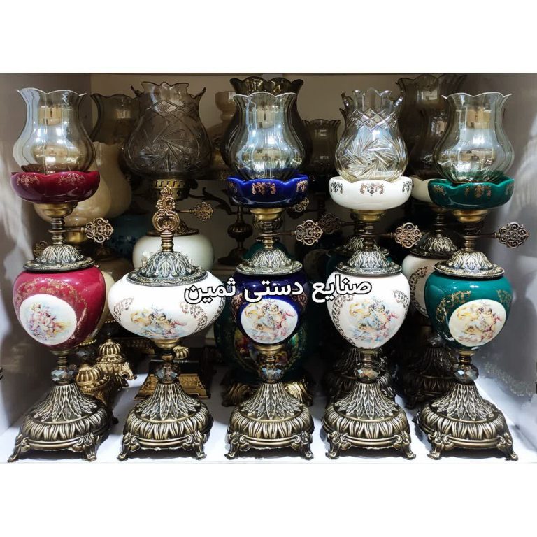 ست سه تیکه لاله شمعدان چراغ فرشته برنزی