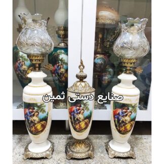 ست شمعدان چراغ پایه برنجی اصل و ایتالیایی