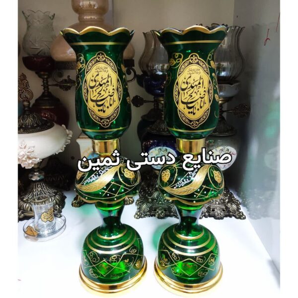 چراغ لاله شمعدان مذهبی کنار منبری هیئت