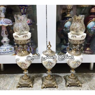 ست شمعدان چراغ لاله پایه برنجی اصل