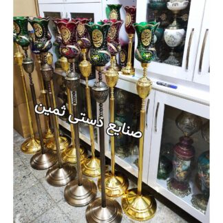 چراغ کنار منبری پایه بلند لاله مذهبی شمعدان هیئت