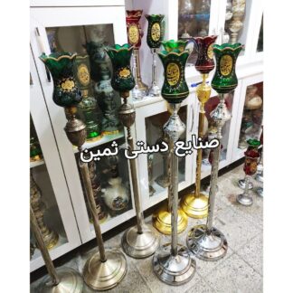 چراغ لاله شمعدان مذهبی کنار منبری ستون فلز محکم