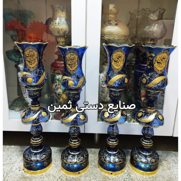 چراغ لاله شمعدان مذهبی کنار منبری هیئت