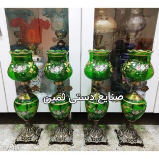 چراغ لاله شمعدان آنتیک گل رز