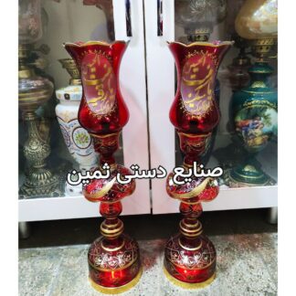 چراغ لاله شمعدان گل برجسته مذهبی مات کاری