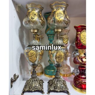 چراغ شمعدان لاله برنزی آنتیک مذهبی