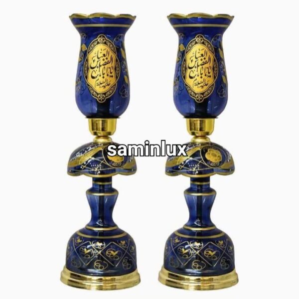 چراغ لاله شمعدان مذهبی کنار منبری هیئت