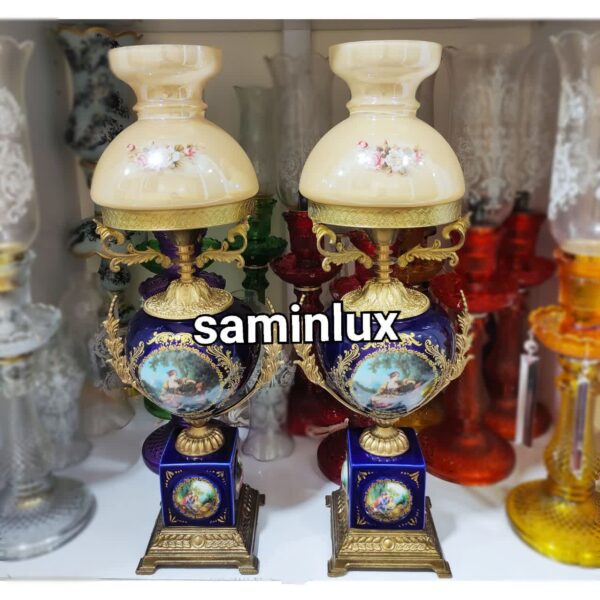 چراغ شمعدان پایه برنزی اصل ایتالیایی