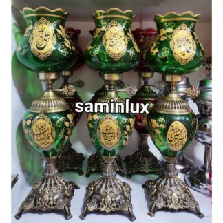 لاله شمعدان چراغ مذهبی برنزی کنار منبری هیئت