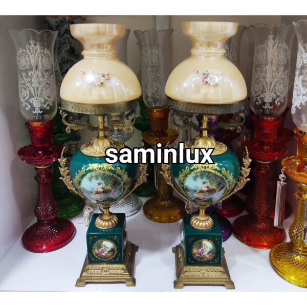 چراغ شمعدان پایه برنزی اصل ایتالیایی