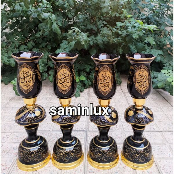چراغ لاله شمعدان مذهبی کنار منبری هیئت