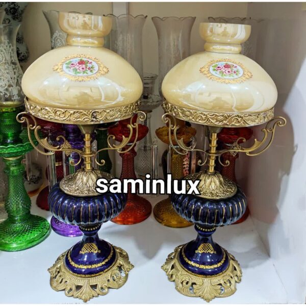 چراغ شمعدان پایه برنزی اصل ایتالیایی