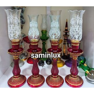 لاله شمعدان باکارات رنگی آویز کریستالی