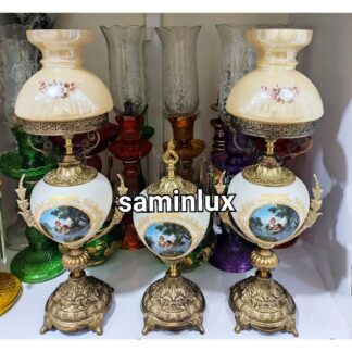 چراغ شمعدان پایه برنزی اصل ایتالیایی