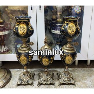 ست شمعدان چراغ پایه فلزی آنتیک مذهبی