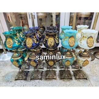 چراغ شمعدان لاله رومیزی مذهبی کنارمنبری برنزی