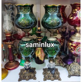 چراغ شمعدان لاله آنتیک تراش کریستالی