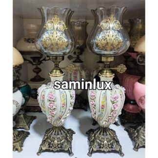 چراغ شمعدان لاله آنتیک گل برجسته ایتالیایی