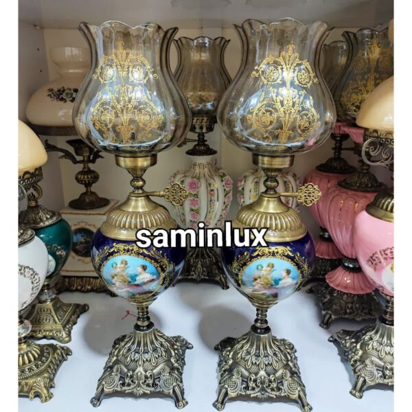 چراغ شمعدان لاله آنتیک چینی ایتالیایی لیلی مجنون