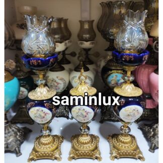 چراغ شمعدان لاله پایه برنزی اصل برنجی
