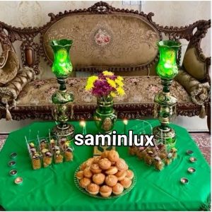 چراغ لاله شمعدان مذهبی کنار منبری هیئت