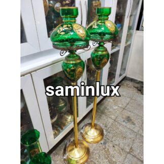 چراغ شمعدان لاله مذهبی ایستاده برنزی سلطنتی