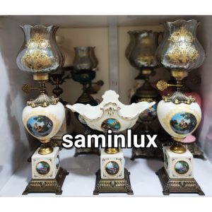 ست سه تیکه چراغ شمعدان لاله آنتیک لیلی مجنون