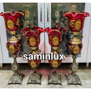 چراغ شمعدان لاله برنزی مذهبی رومیزی