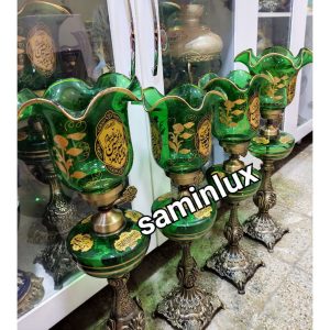 چراغ شمعدان لاله برنزی رومیزی مذهبی