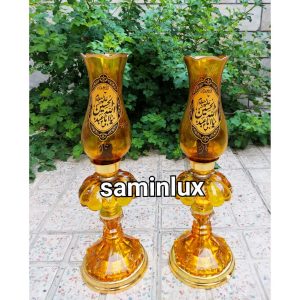 لاله چراغ شمعدان مذهبی کنار منبری هیئت