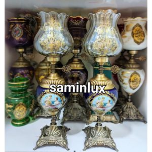 چراغ لاله شمعدان رومیزی آنتیک لیلی مجنون