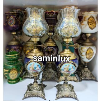 چراغ لاله شمعدان رومیزی آنتیک لیلی مجنون