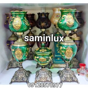 چراغ لاله شمعدان مذهبی قندان چایخانه آنتیک کنار منبری هیئت