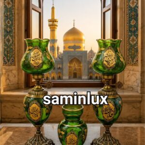 چراغ لاله شمعدان مذهبی آنتیک کنارمنبری هیئت