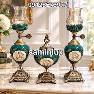 تولید سه تیکه چراغ لاله های رومیزی آنتیک
