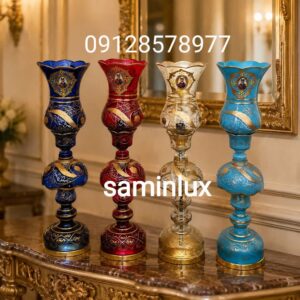 چراغ شمعدان لاله عباسی و شمعدان رومیزی