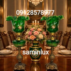 چراغ لاله شمعدان رومیزی پایه آنتیک