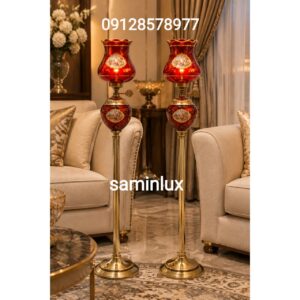 چراغ لاله شمعدان کنار سالنی پایه آنتیک