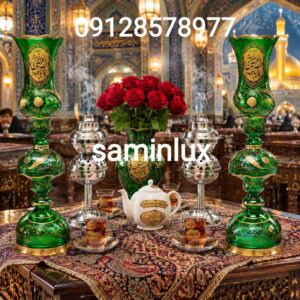 لاله شمعدان مذهبی و کنار منبری و کنار سالنی هیئت و چراغ دیوارکوب لاله مذهبی