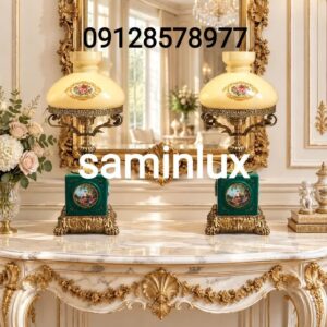 چراغ شمعدان لاله های رومیزی آنتیک