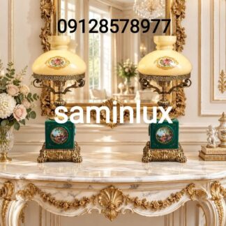 چراغ شمعدان لاله های رومیزی آنتیک