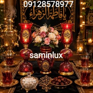 لاله چراغ شمعدان مذهبی و کنار منبری هیئت و چراغ دیوارکوب لاله مذهبی