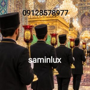لاله شمعدان مذهبی وکنار منبری هیئت و چراغ دیوارکوب لاله مذهبی